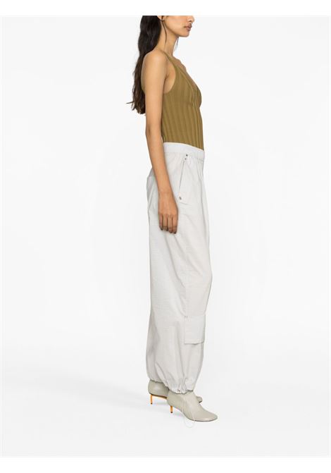 Beige V-neck ribbed tank top - women HELMUT LANG | N01HW7041G6